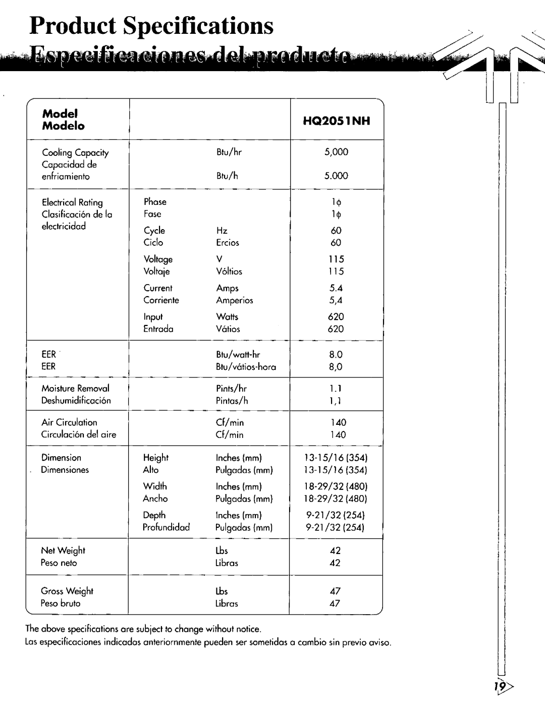 Quasar H2W051NH manual 