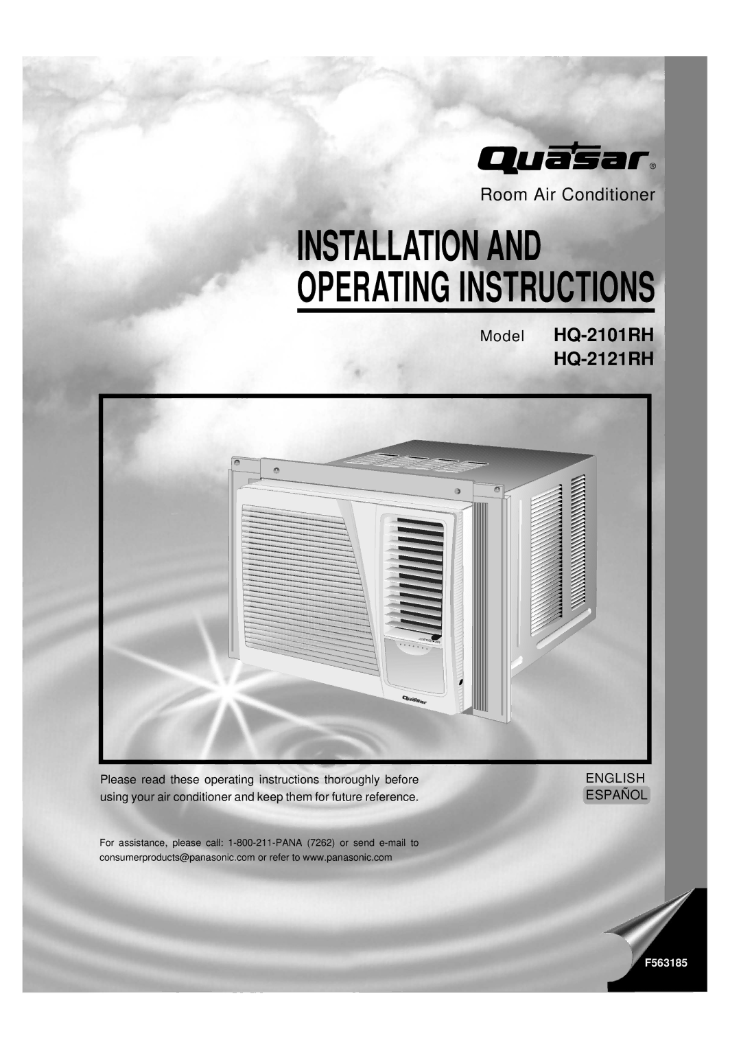 Quasar HQ-2121RH, HQ-2101RH manual Installation 