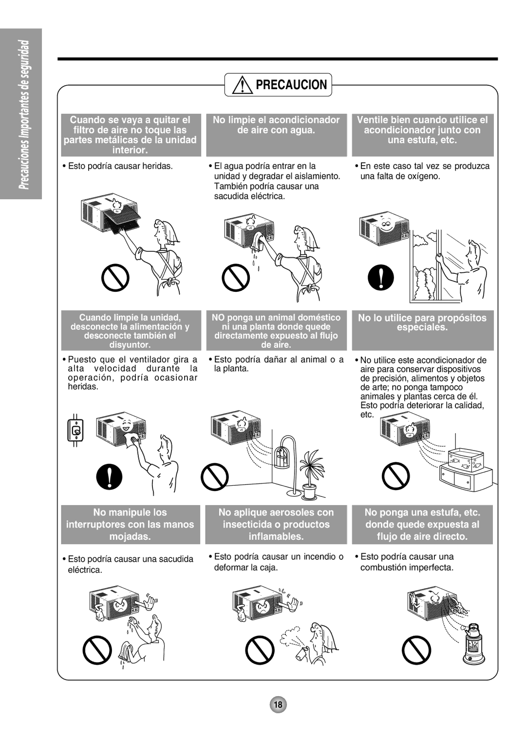 Quasar HQ-2244UH operating instructions Precaucion 