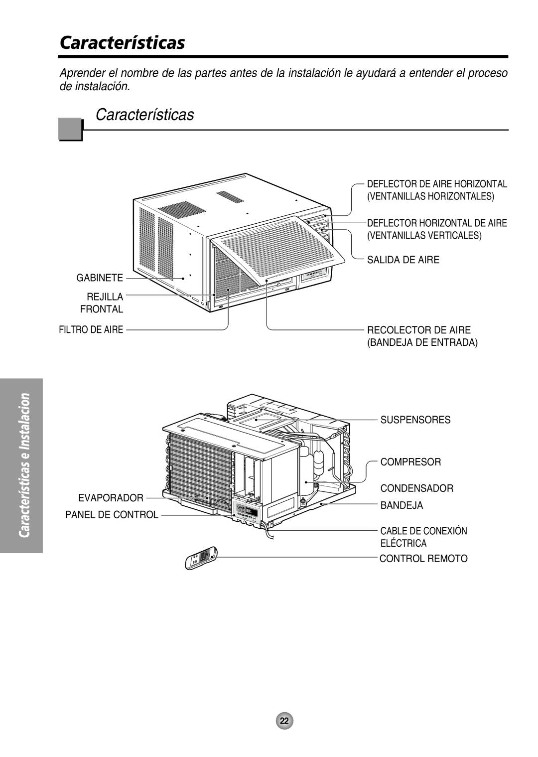 Quasar HQ-2244UH operating instructions Características 