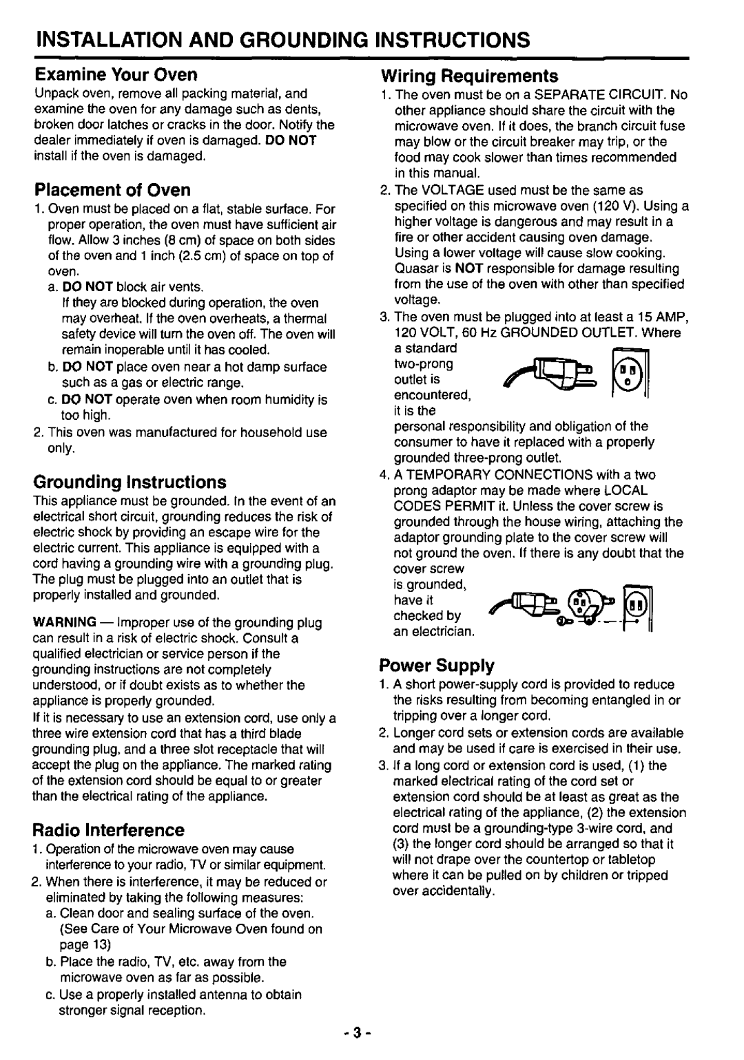 Quasar MQS0660 manual 