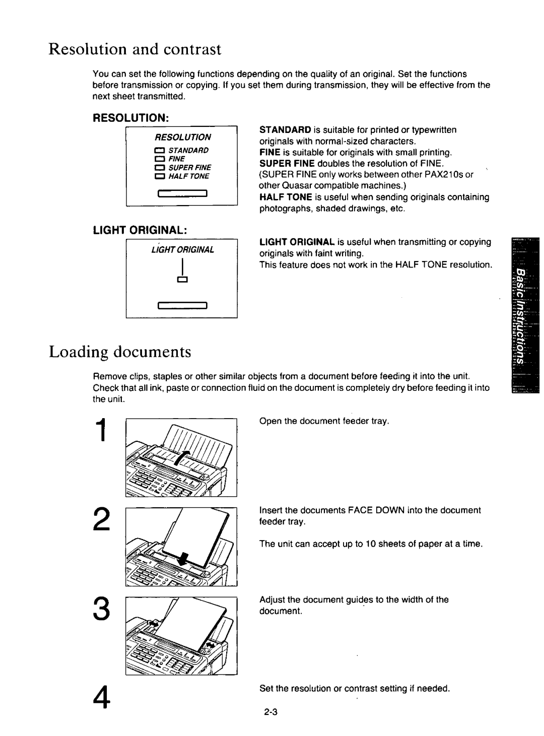 Quasar PAX210 manual 