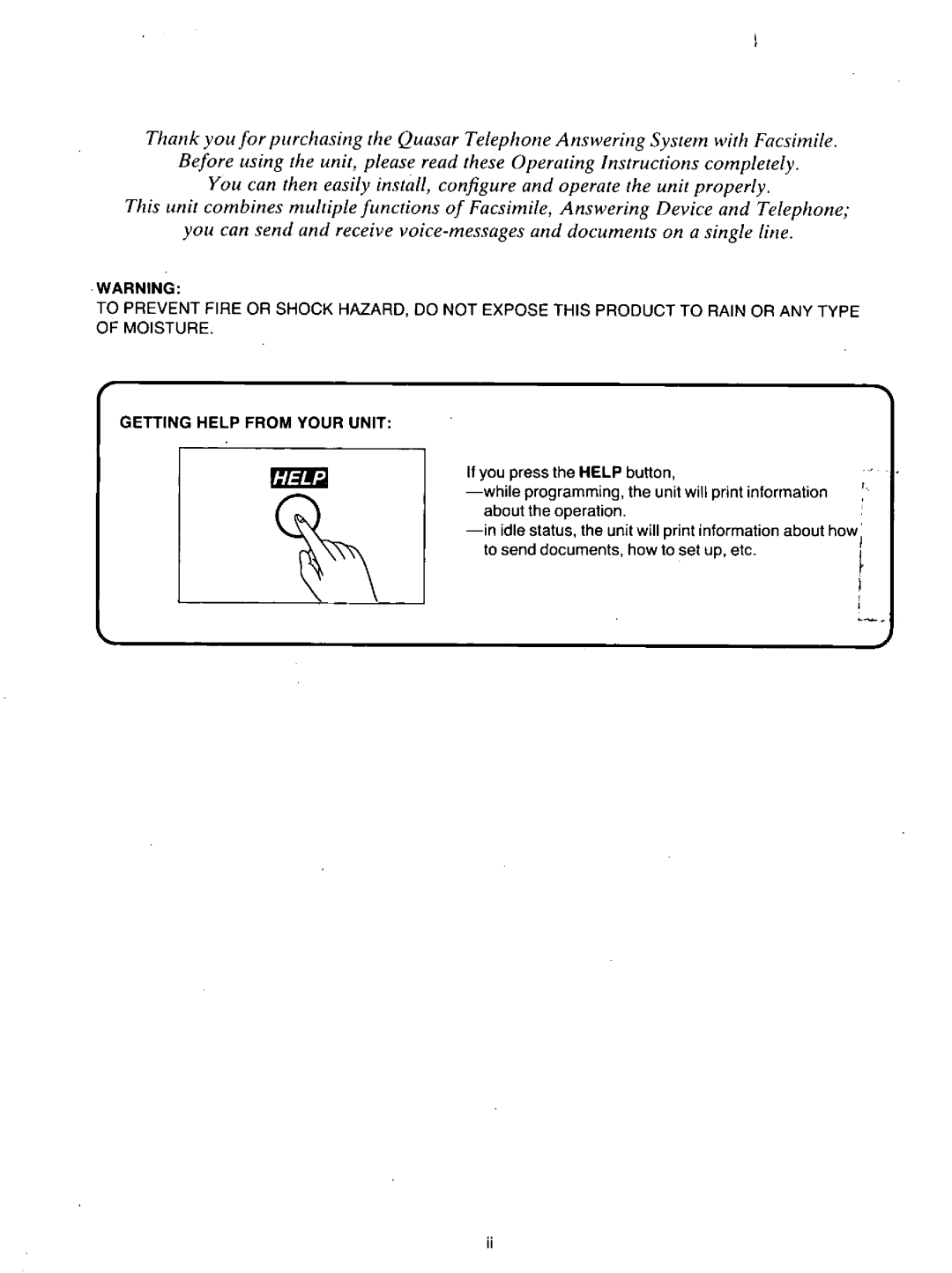 Quasar PAX405 manual 