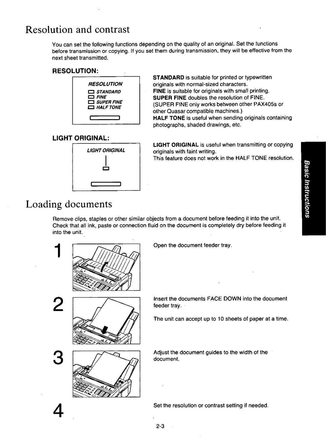 Quasar PAX405 manual 