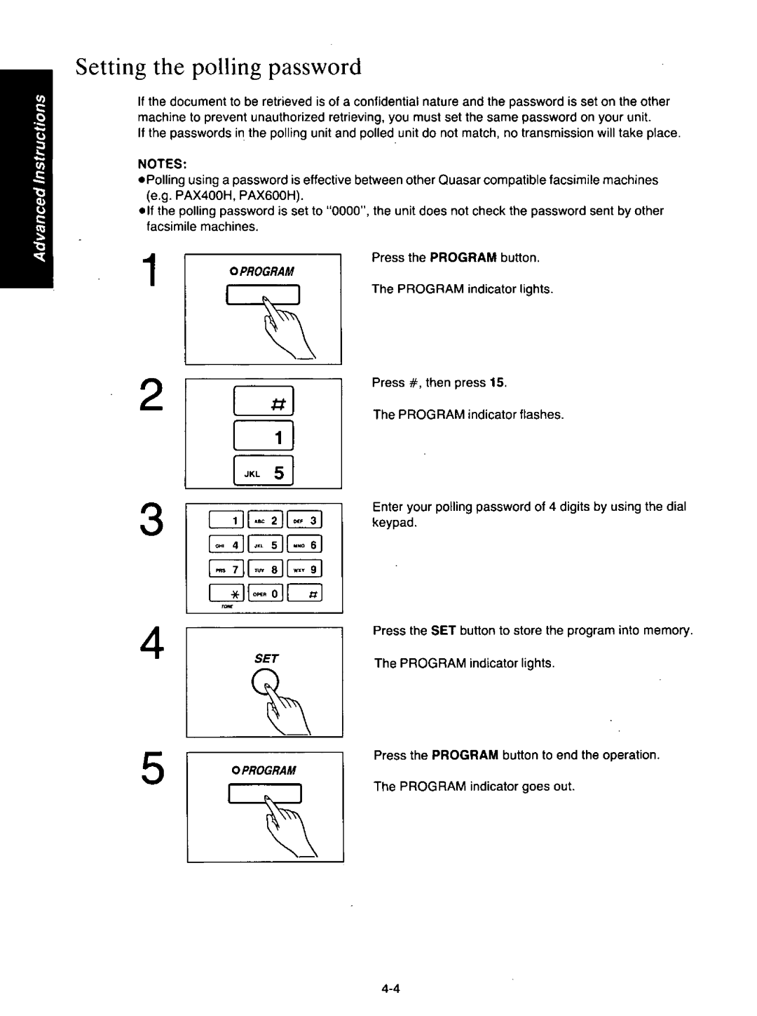 Quasar PAX405 manual 