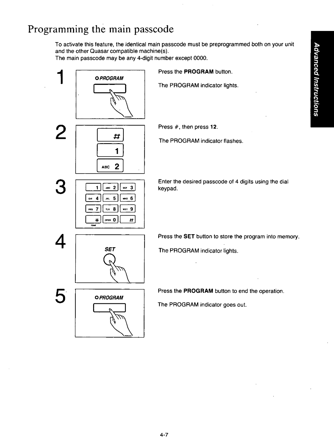 Quasar PAX405 manual 