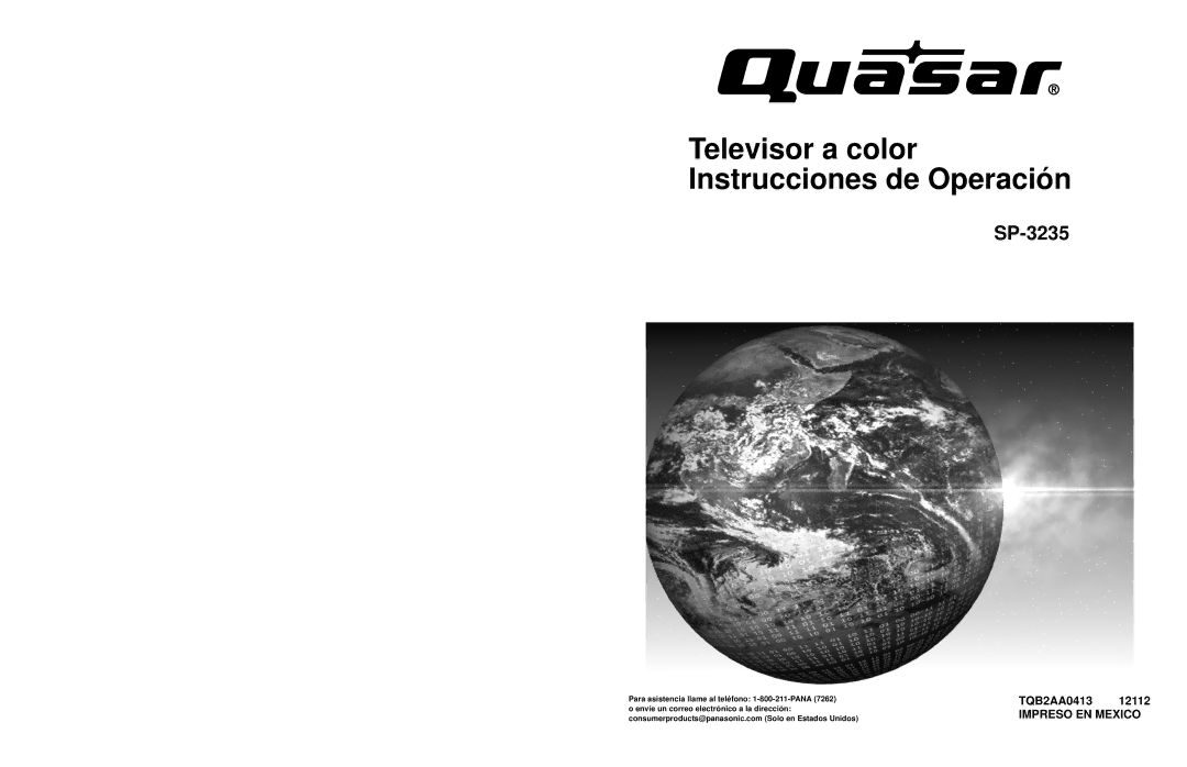 Quasar SP-3235 operating instructions Televisor a color Instrucciones de Operación 