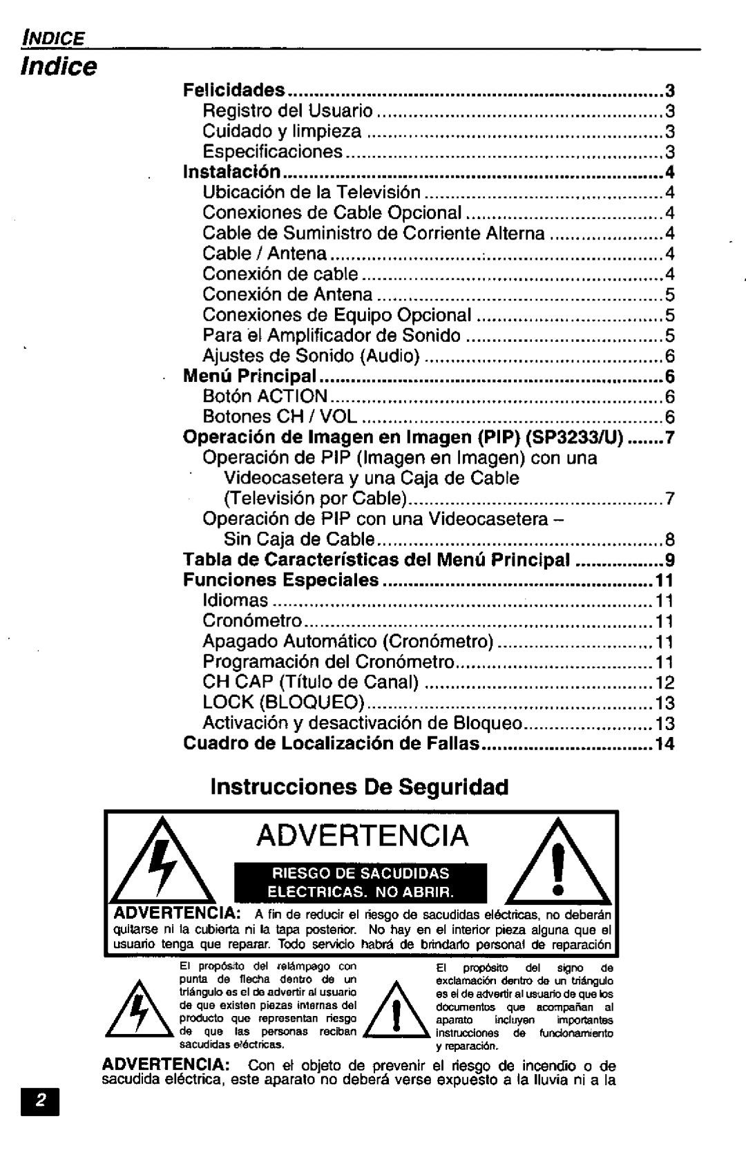 Quasar SP3233, SP2723 manual 