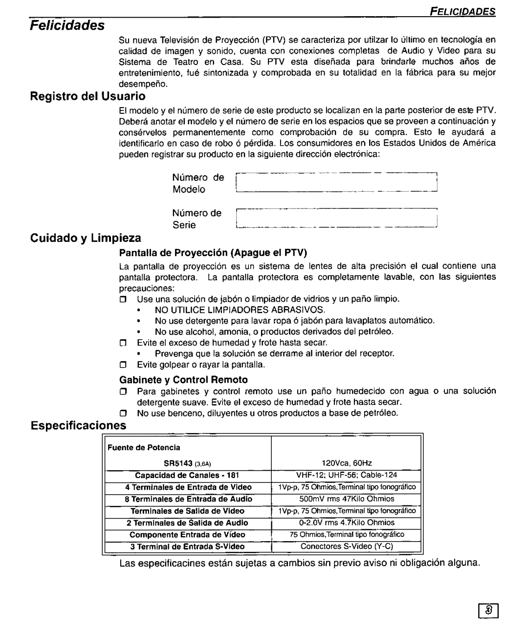 Quasar SR5143 manual 