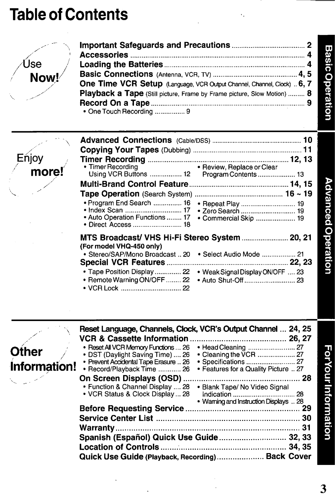 Quasar VHQ-400 manual 