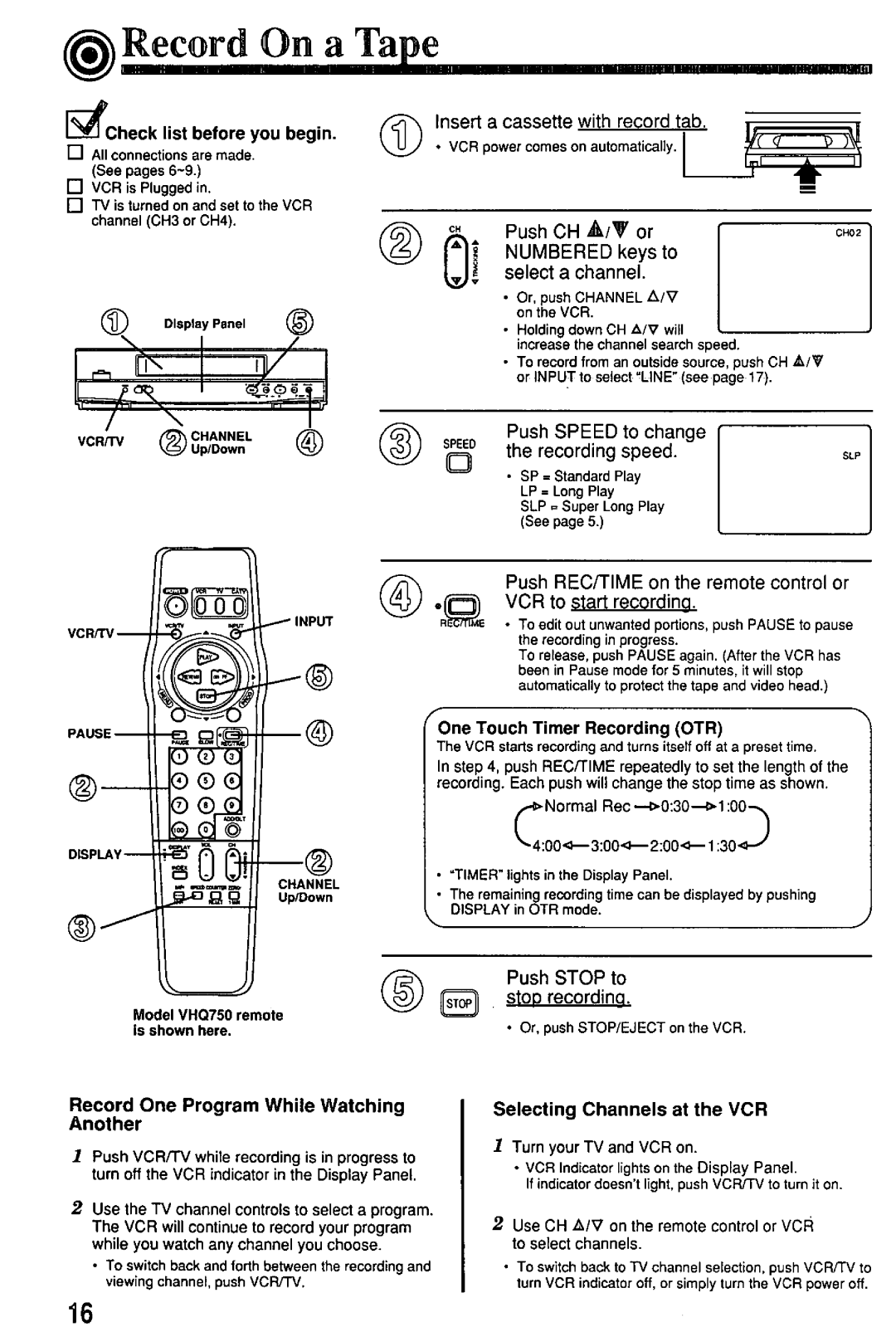 Quasar VHQ730 manual 