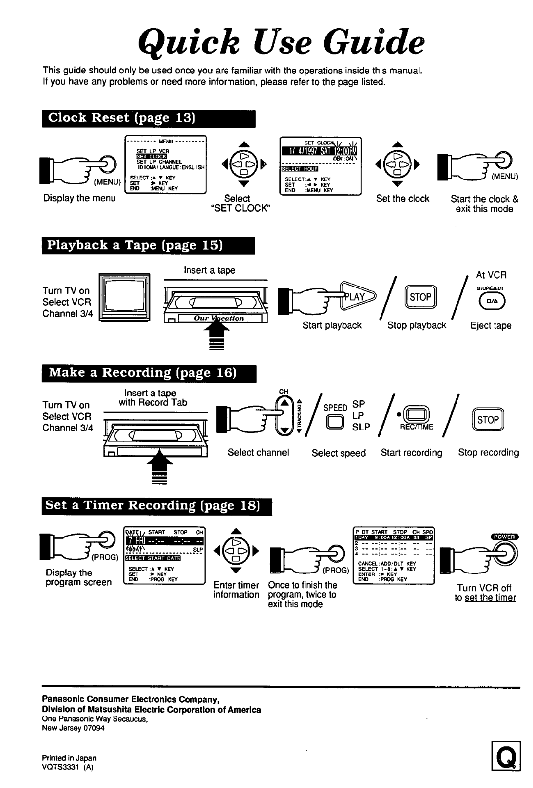 Quasar VHQ730 manual 