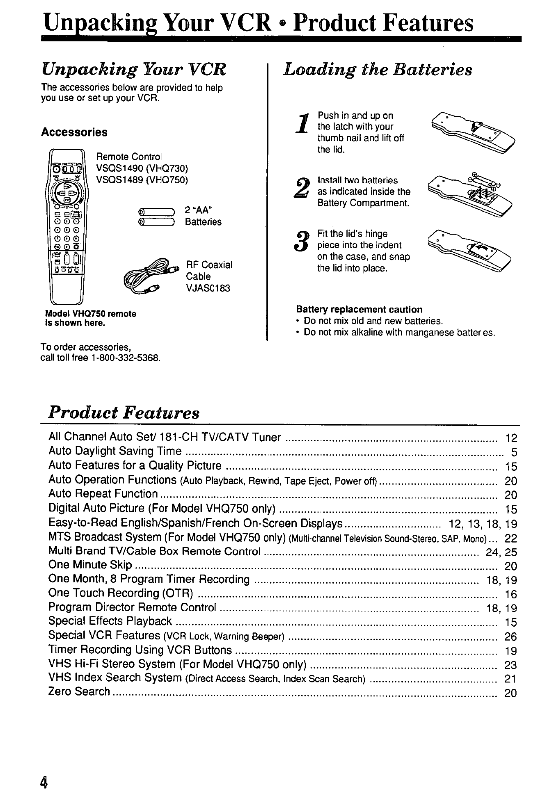 Quasar VHQ730 manual 