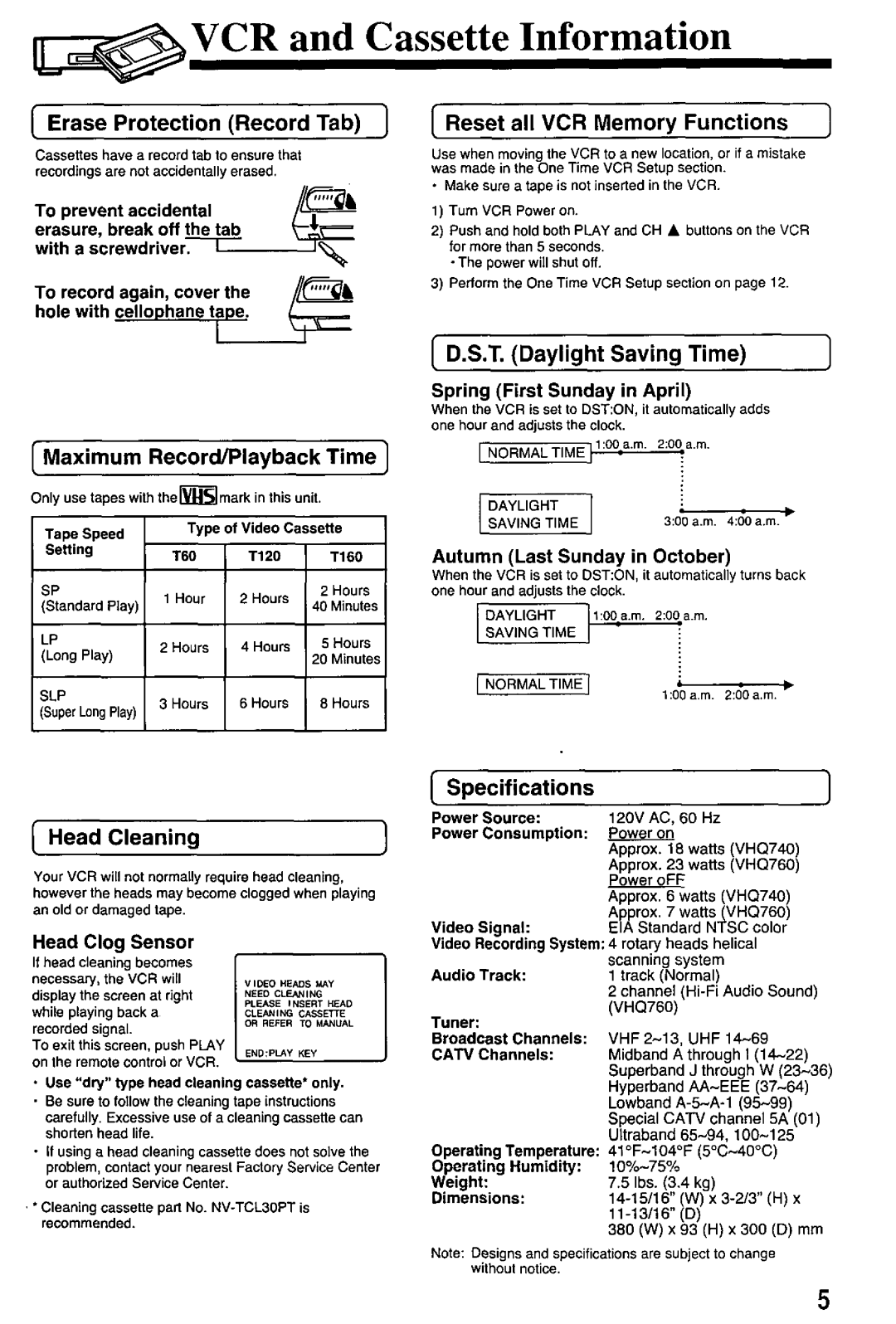 Quasar VHQ740, VHQ760 manual 