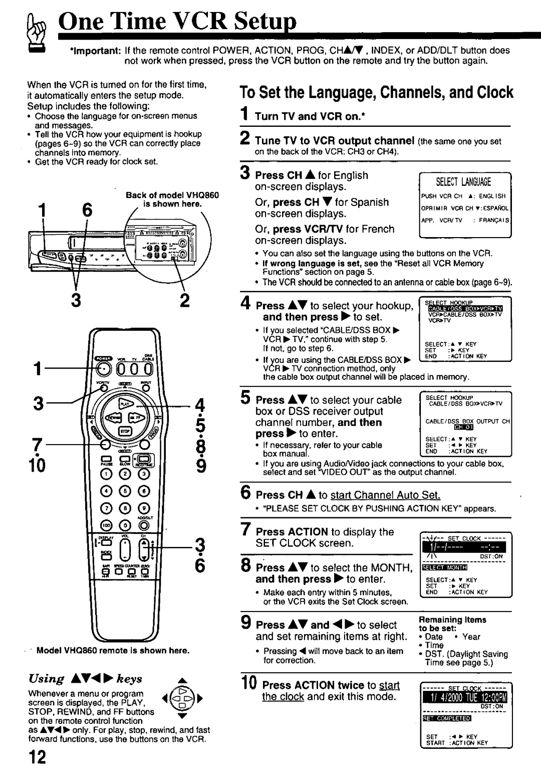 Quasar VHQ840, VHQ860 manual 