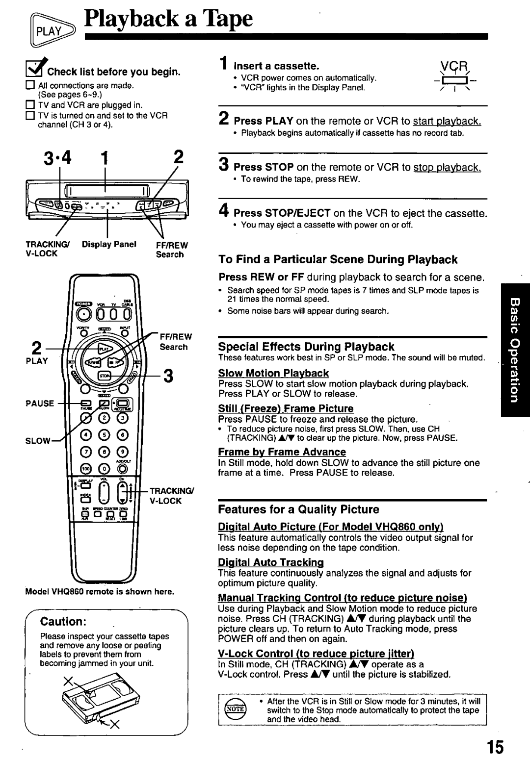 Quasar VHQ860, VHQ840 manual 