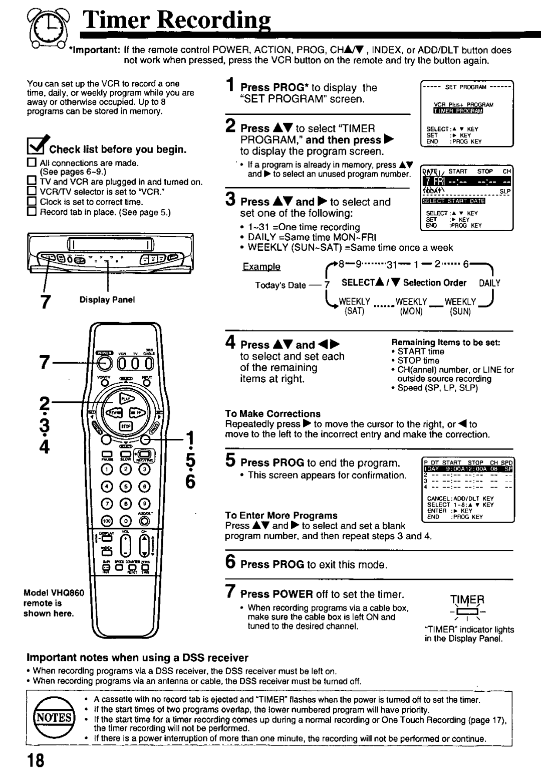 Quasar VHQ840, VHQ860 manual 