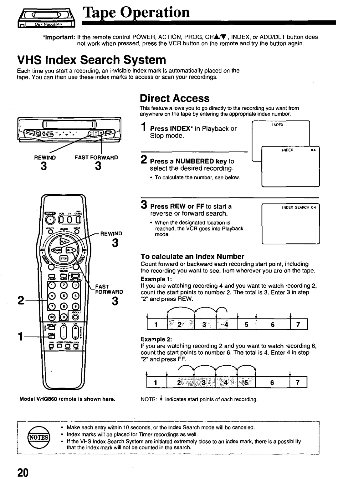 Quasar VHQ840, VHQ860 manual 