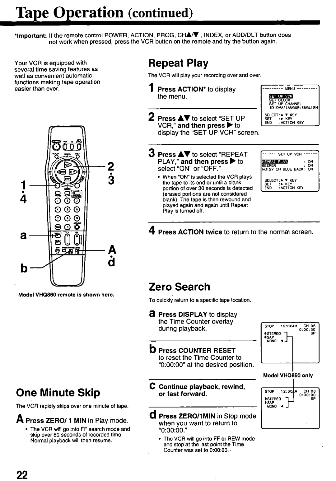 Quasar VHQ840, VHQ860 manual 