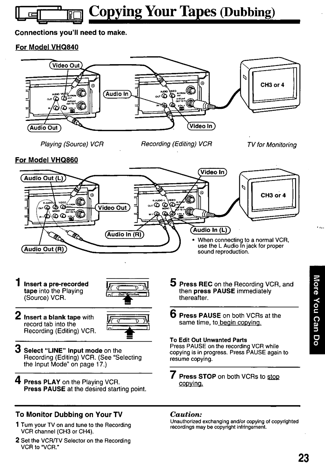 Quasar VHQ860, VHQ840 manual 