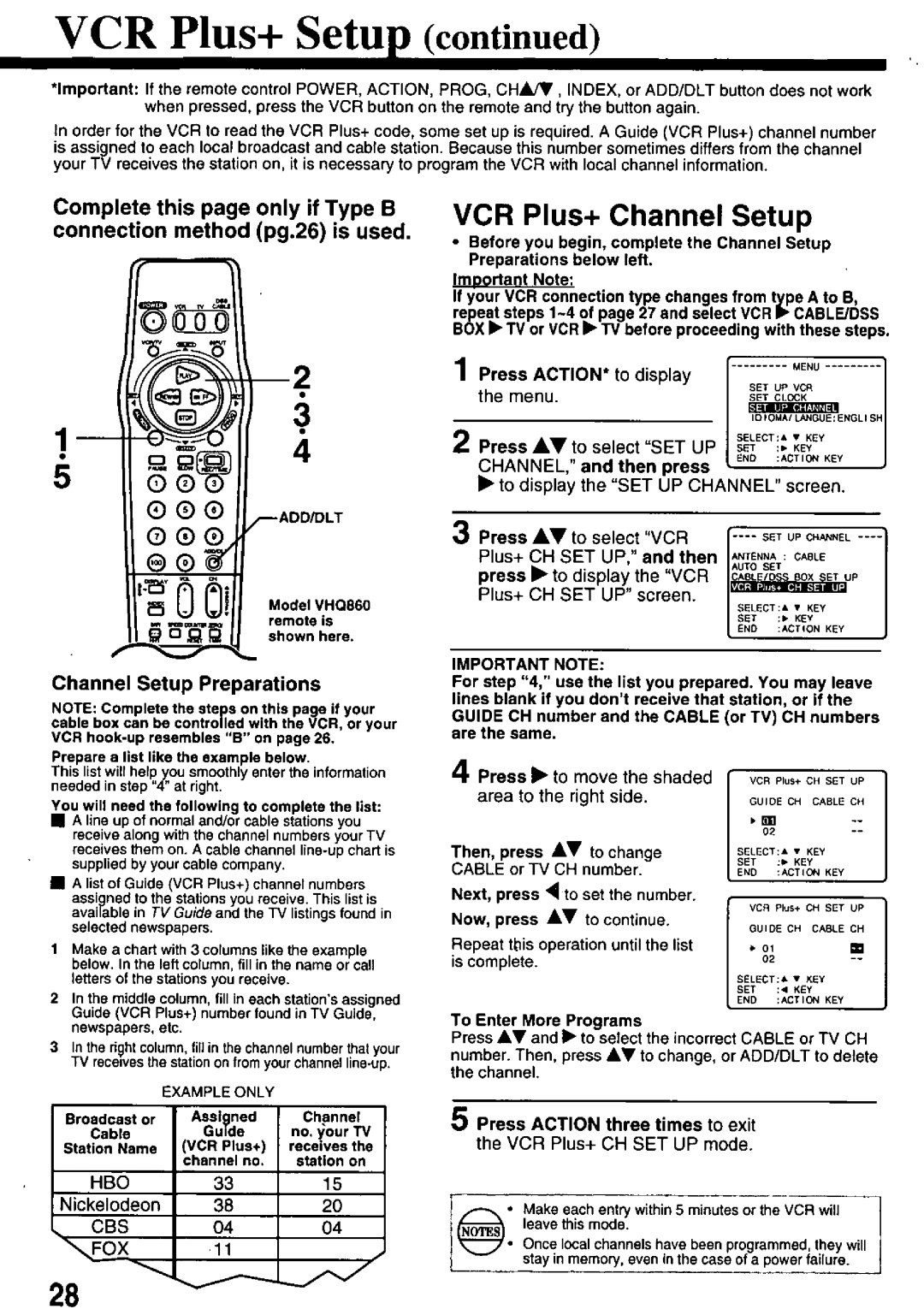 Quasar VHQ840, VHQ860 manual 