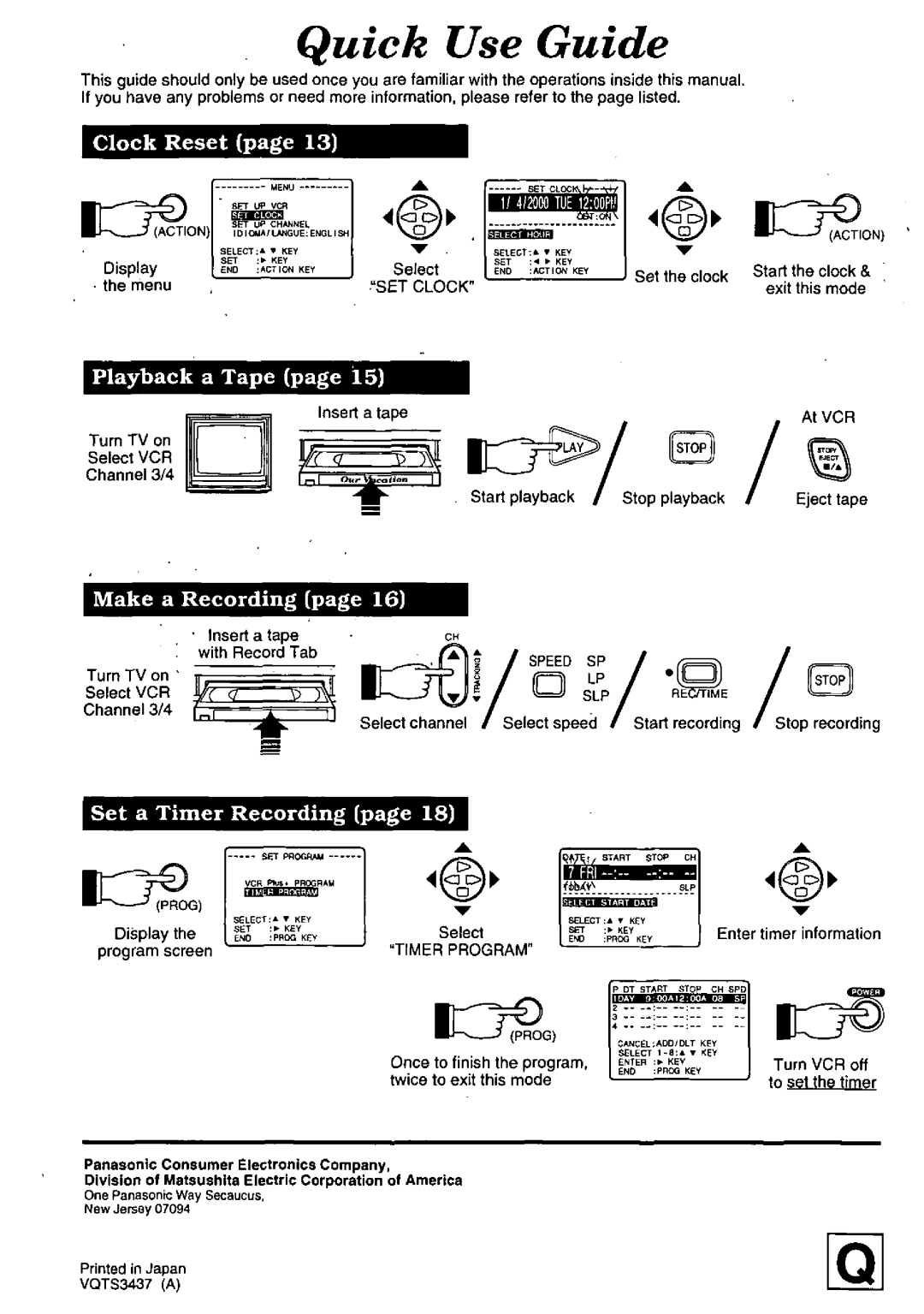 Quasar VHQ840, VHQ860 manual 