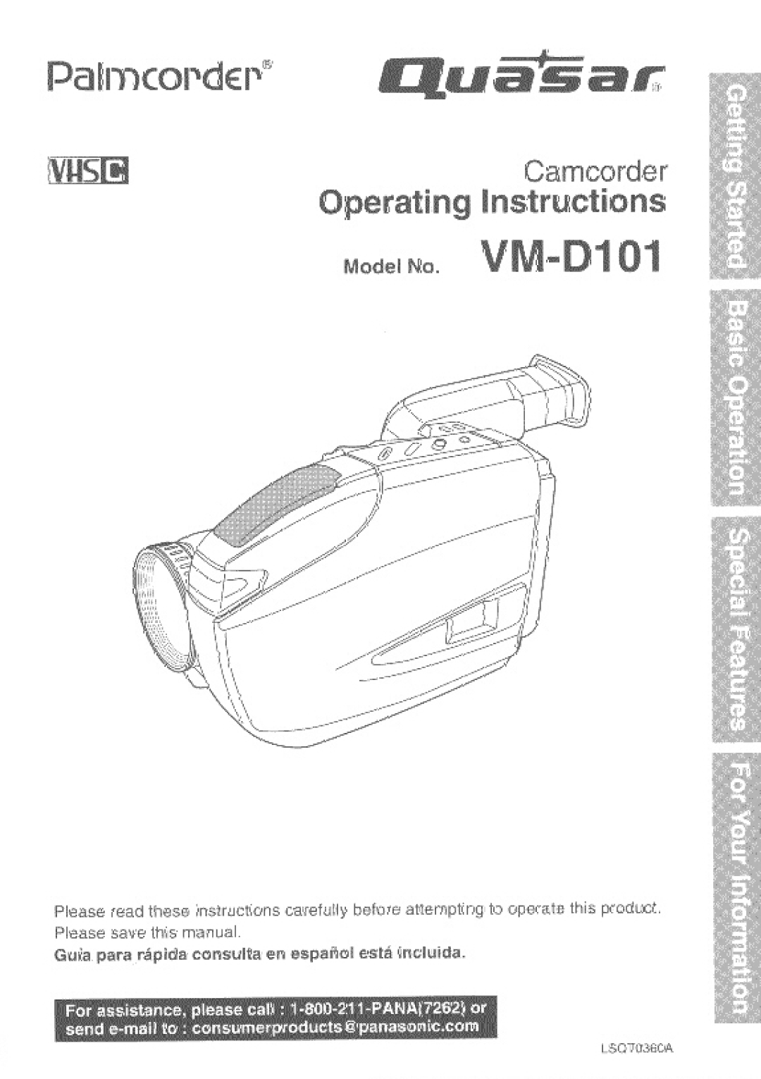 Quasar VM-D101 manual 