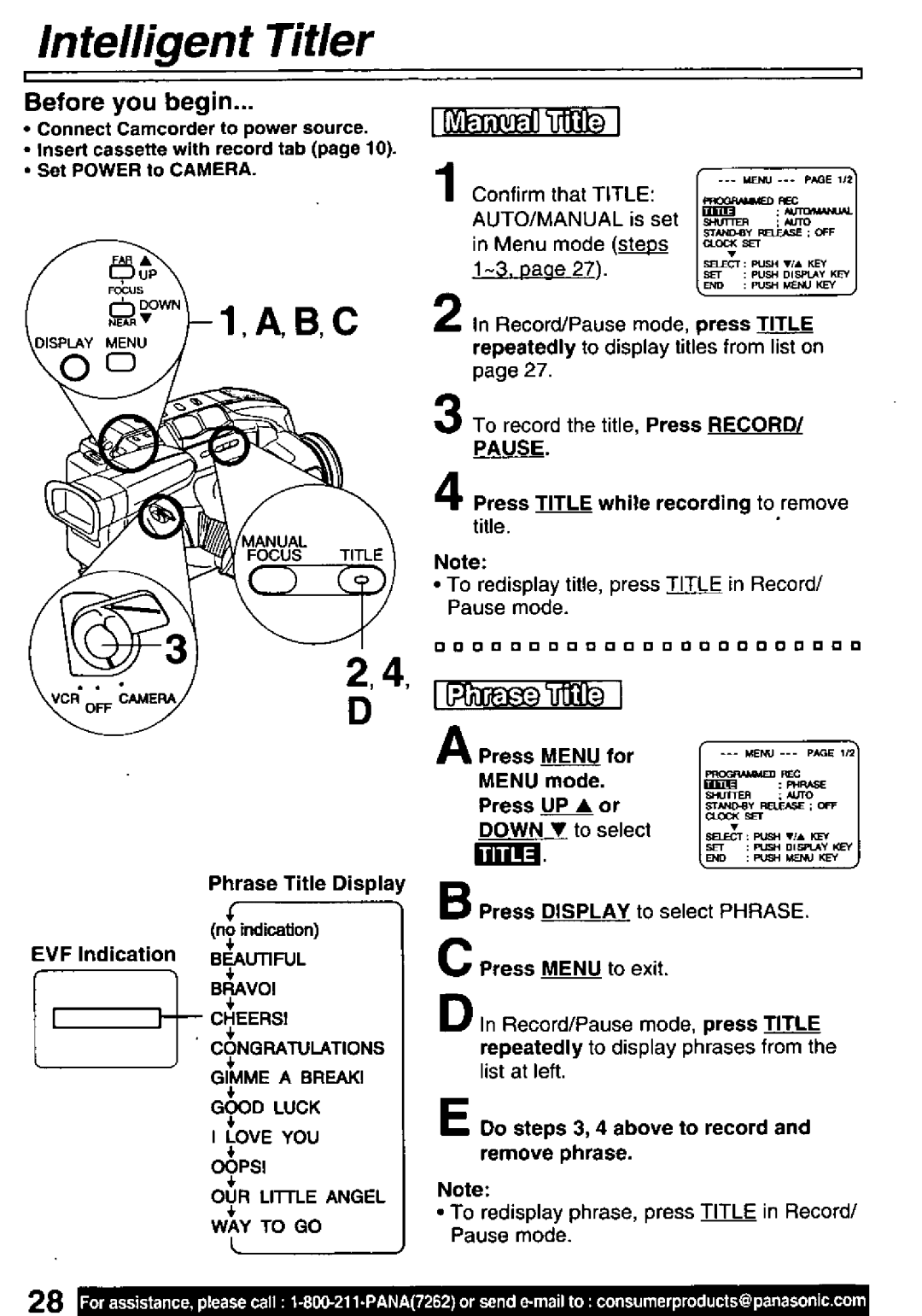 Quasar VM-D101 manual 