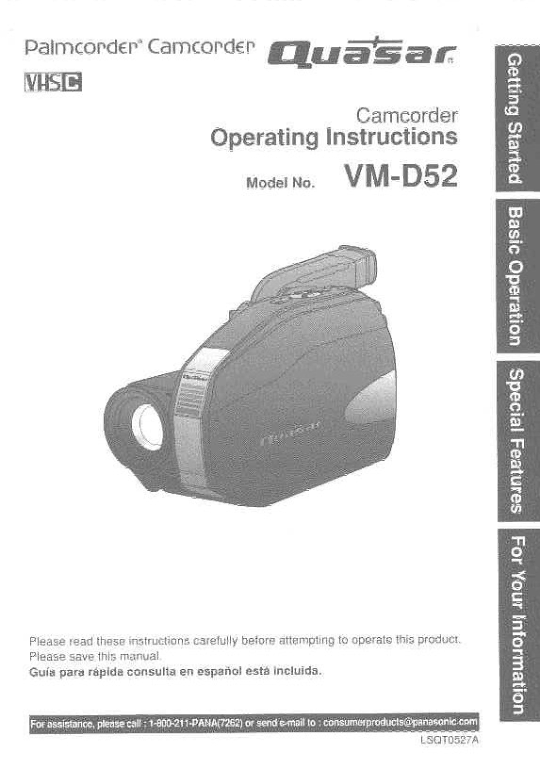 Quasar VM-D52 manual 