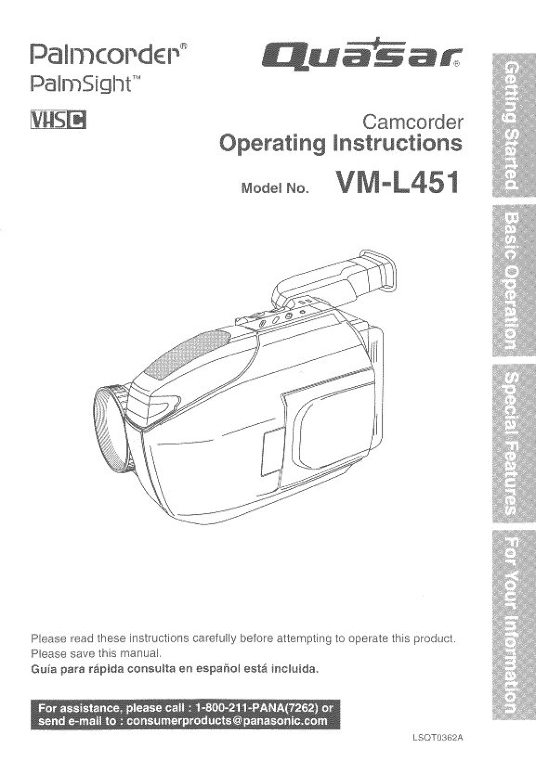 Quasar VM-L451 manual 