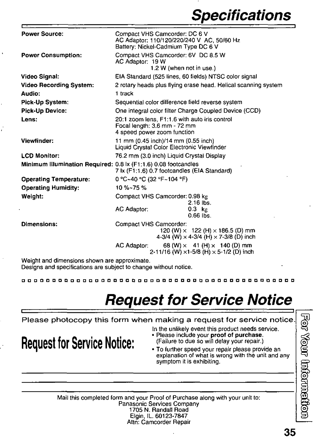 Quasar VM-L451 manual 