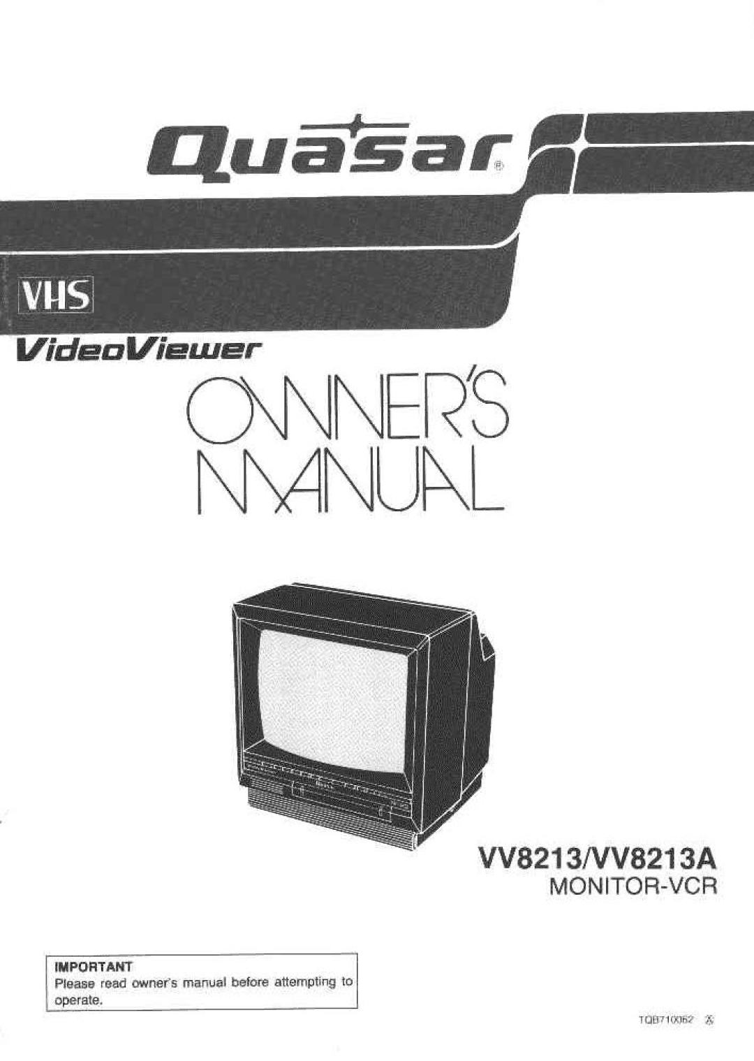 Quasar VV8213A manual 