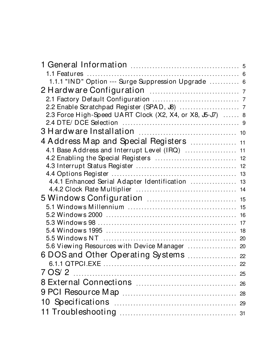 Quatech DSC-100 user manual Address Map and Special Registers, Base Address and Interrupt Level IRQ 