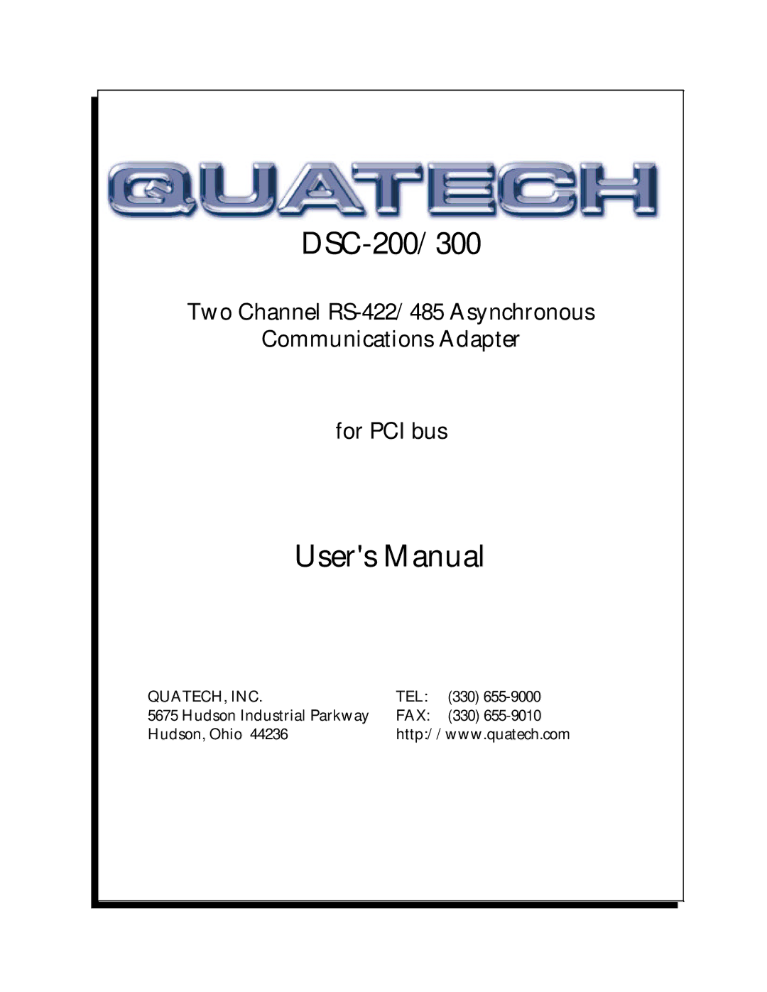 Quatech DSC-200/300 user manual 