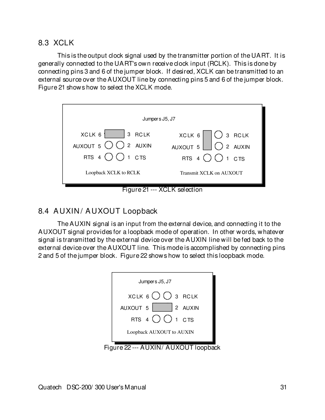 Quatech DSC-200/300 user manual Xclk, AUXIN/AUXOUT Loopback 