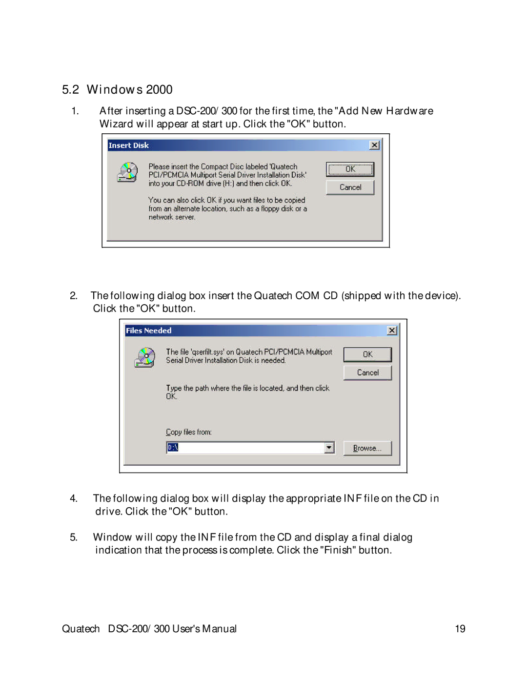 Quatech DSC-200, DSC-300 user manual Windows 