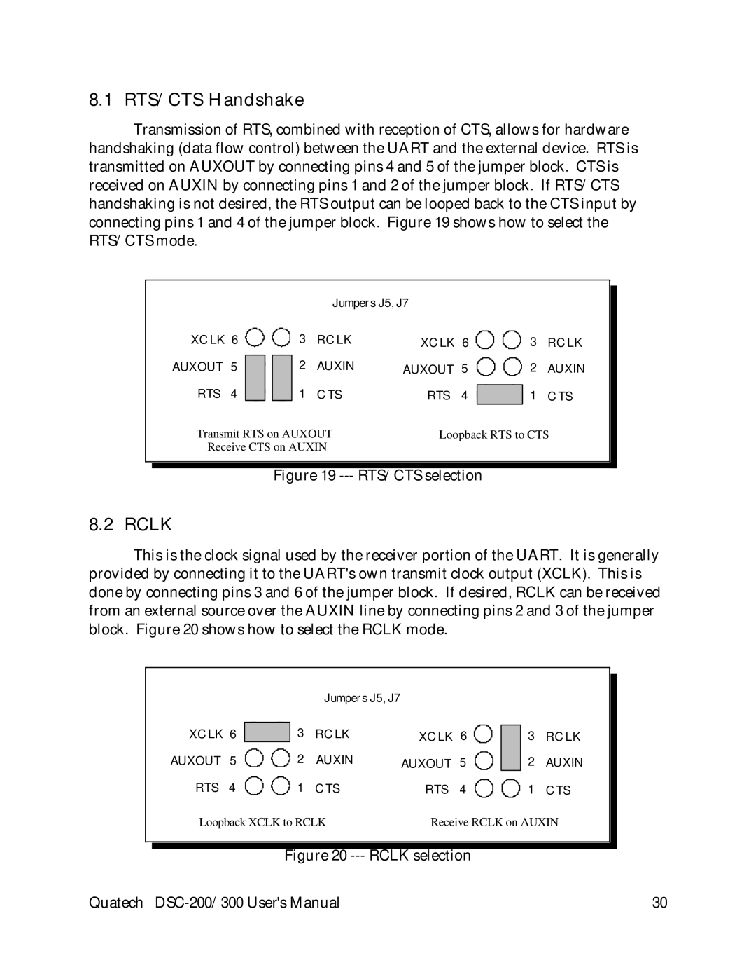 Quatech DSC-300, DSC-200 user manual RTS/CTS Handshake, Rclk 