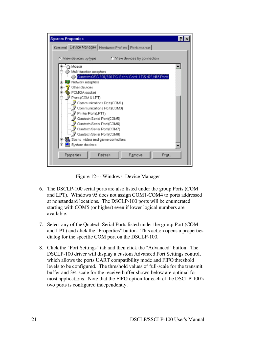 Quatech DSCLP/SSCLP-100 user manual 