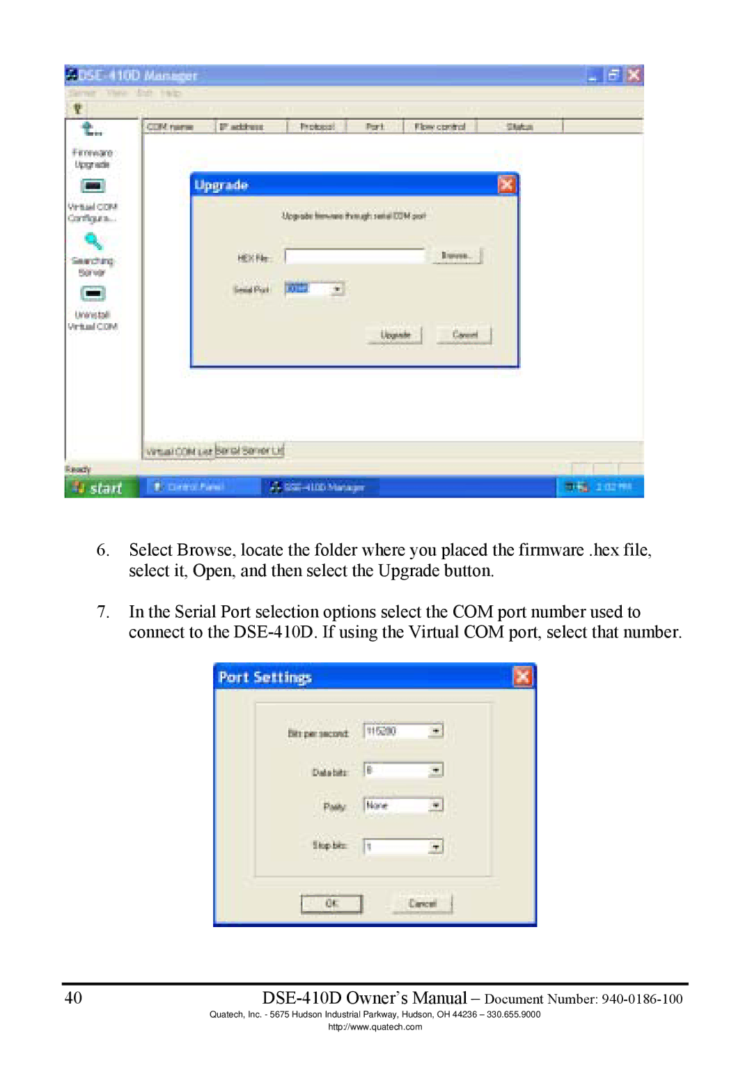 Quatech DSE-410D manual 