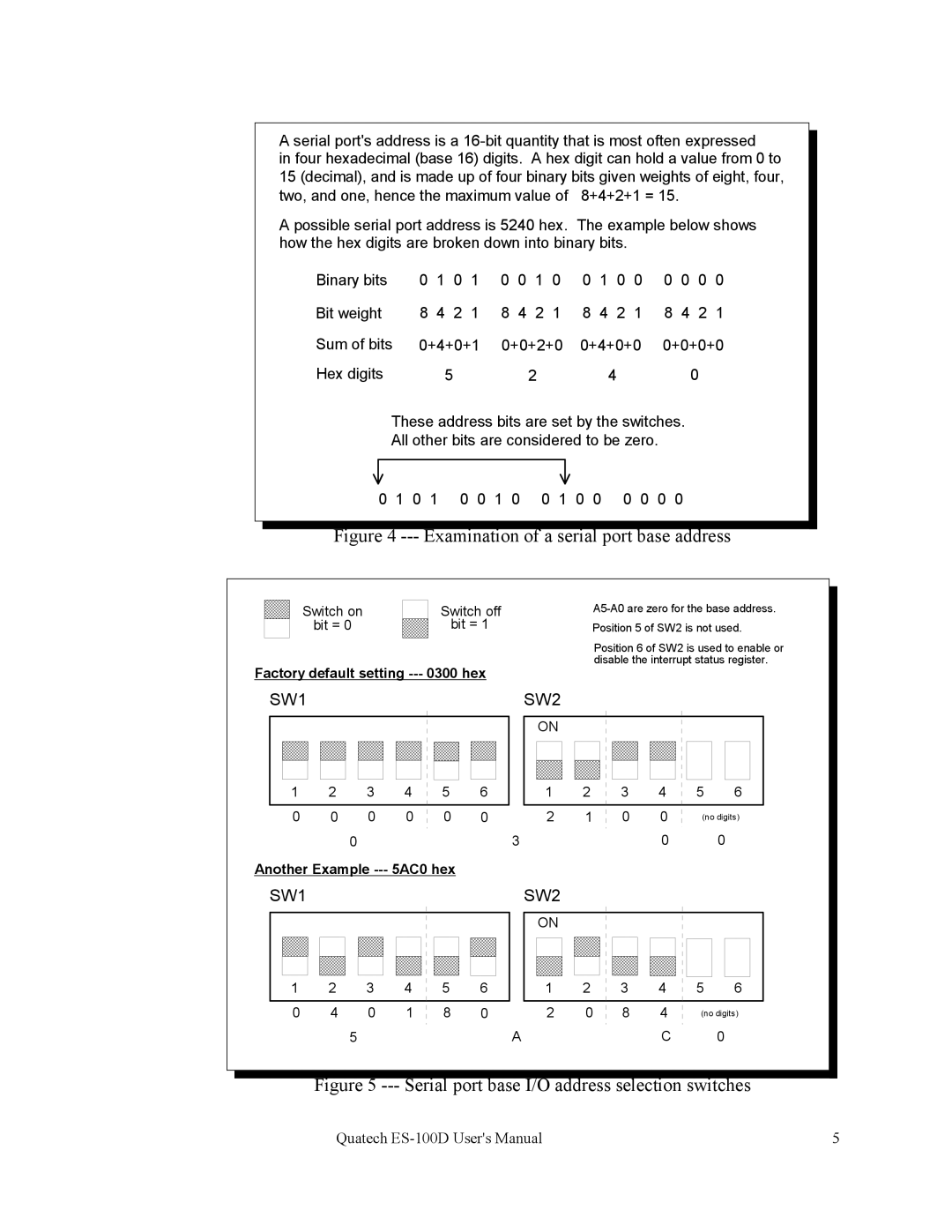 Quatech ES-100 user manual Examination of a serial port base address 