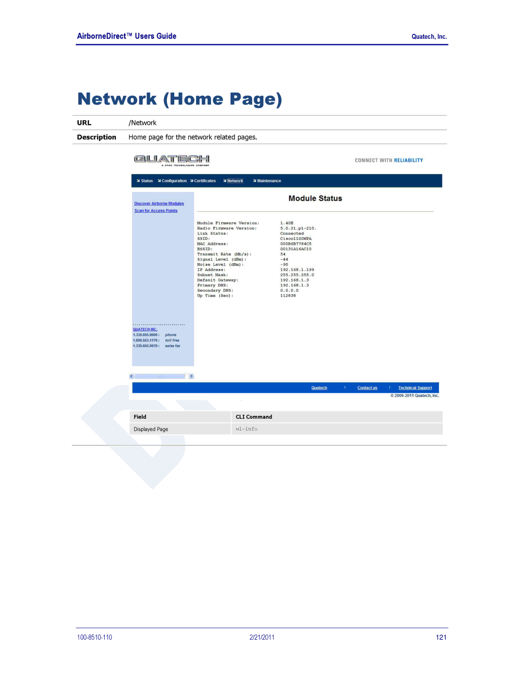 Quatech DP500, IN5000, HD500 user manual Network Home 