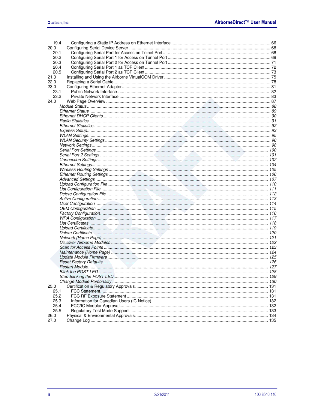 Quatech IN5000, DP500, HD500 user manual 100 