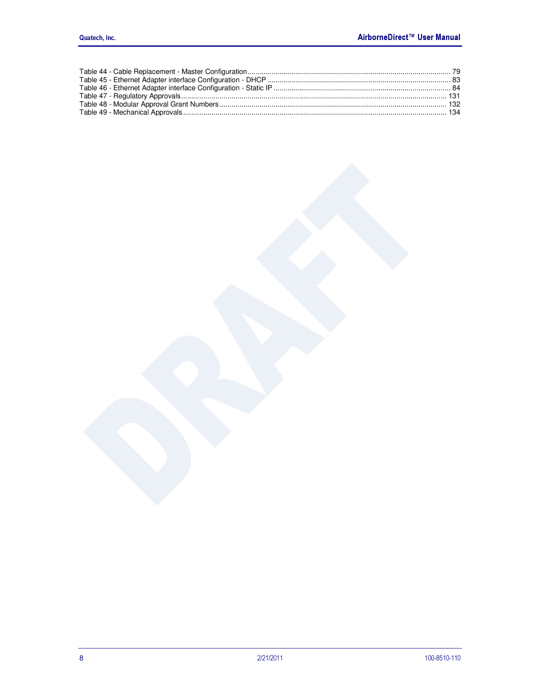 Quatech HD500, IN5000, DP500 user manual Modular Approval Grant Numbers 