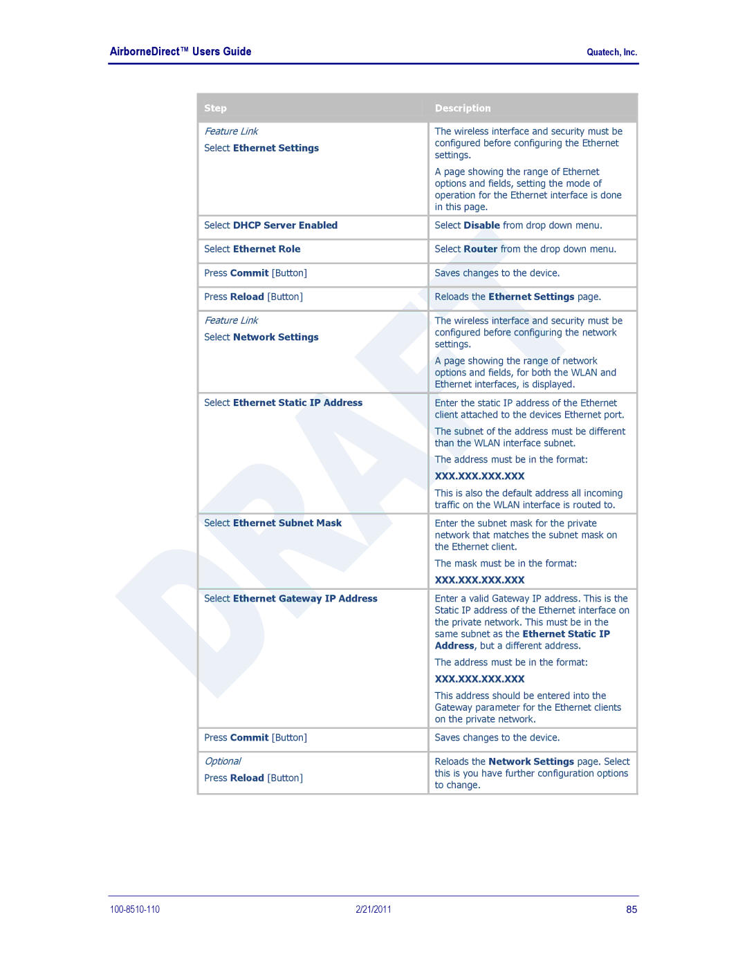 Quatech DP500, IN5000, HD500 user manual Select Disable from drop down menu 