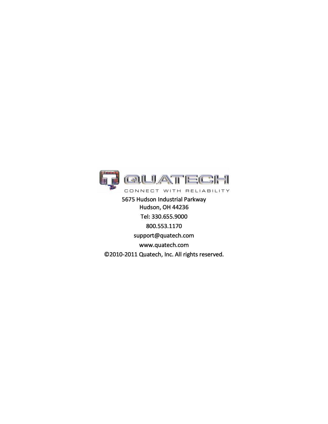 Quatech ABDG-ET-DP501/IN5010 quick start Hudson Industrial Parkway Hudson, OH Tel 800.553.1170, support@quatech.com 