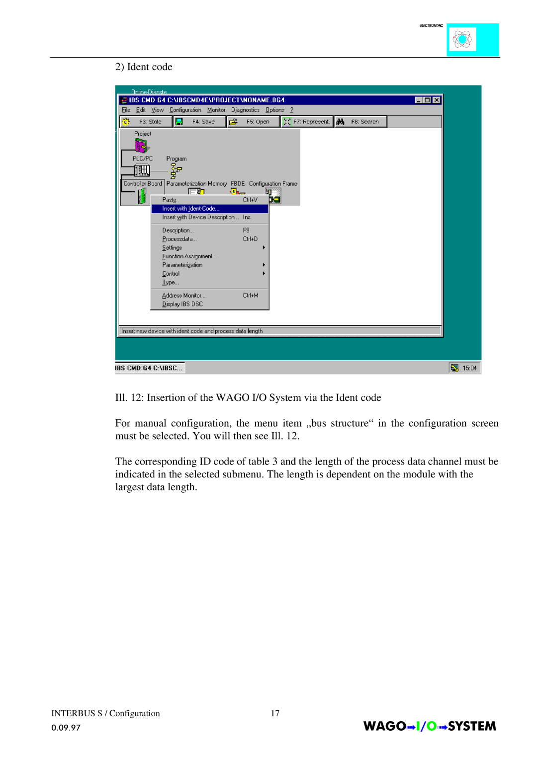 Quatech INTERBUS S manual Interbus S / Configuration 