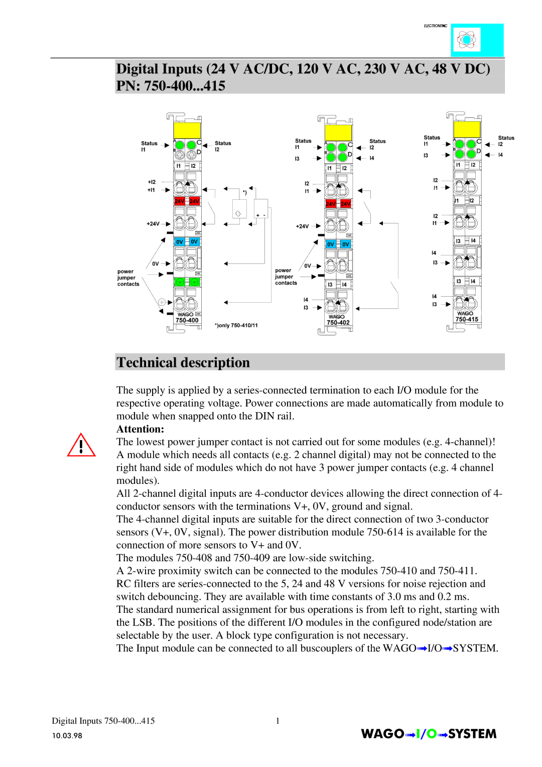 Quatech INTERBUS S manual DigitalInputs 