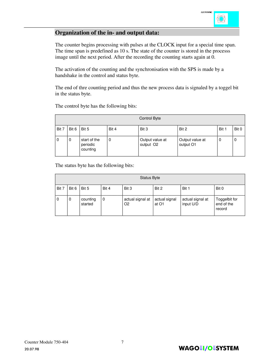 Quatech INTERBUS S manual Organization of the in- and output data 