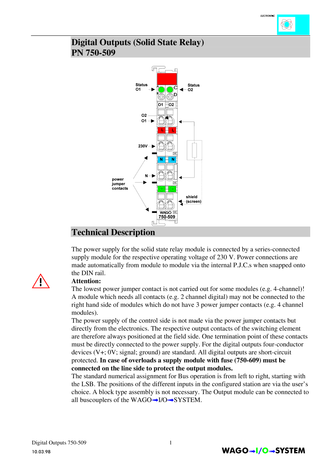 Quatech INTERBUS S manual Digital Outputs Solid State Relay Technical Description 