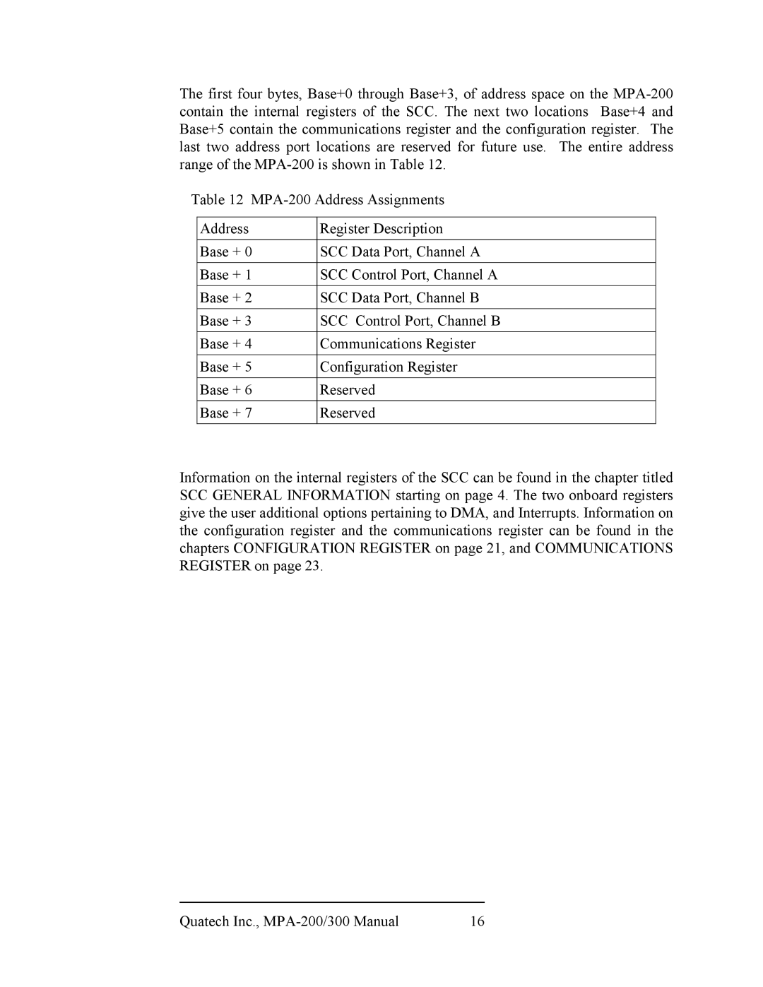 Quatech MPA-200/300, RS-422/485 user manual 